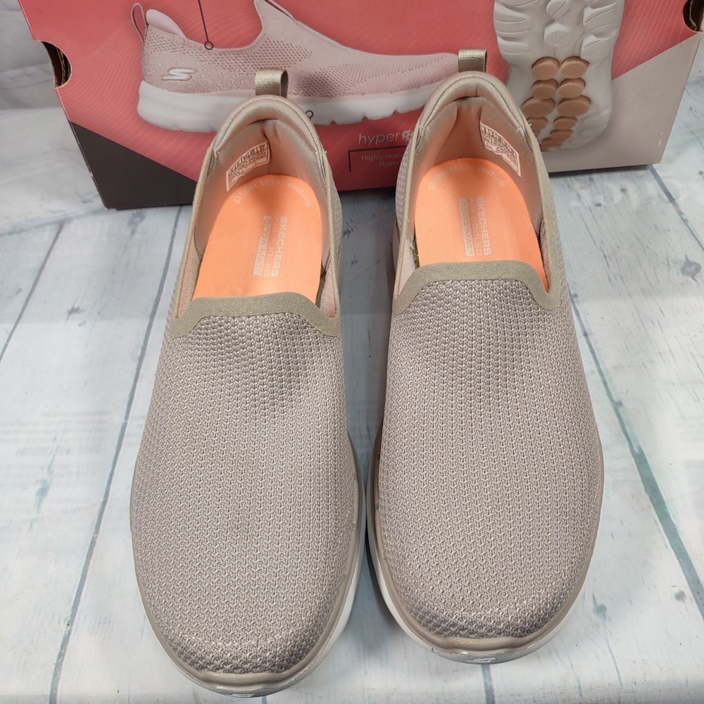 Women's Skechers Go Walk 6 Clear Virtue Slip On 124505 Natural - Size 8 Shoes - Picture 2 of 11